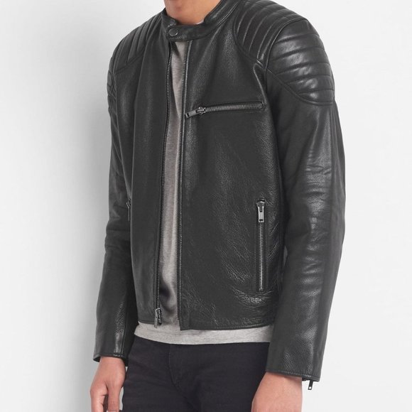 Leather biker jacket - Picture 1 of 7